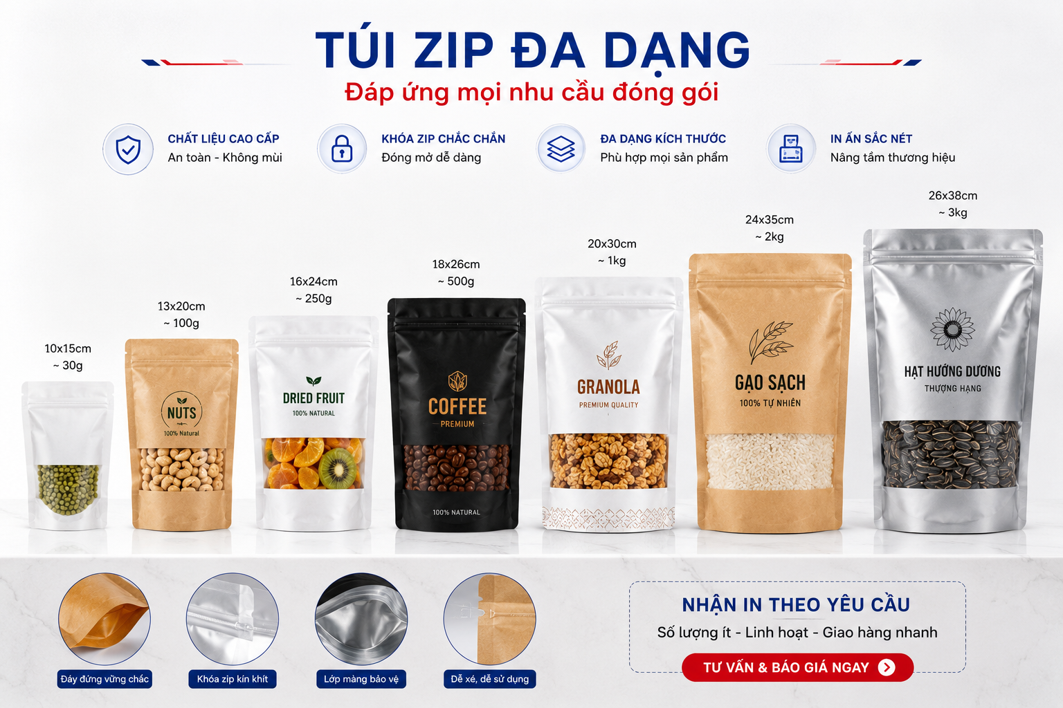 in túi zip Quận 5 TPHCM