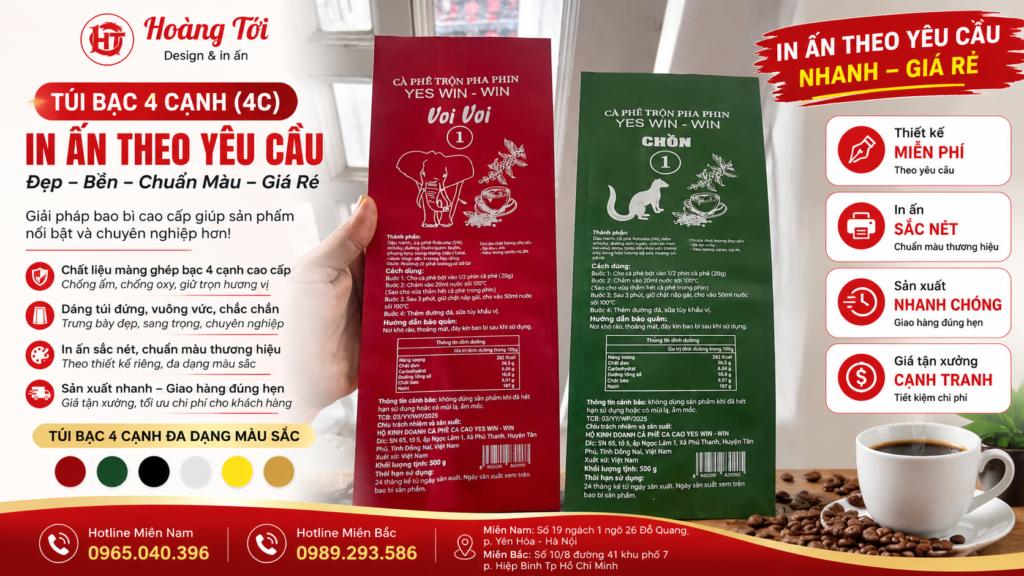 IN ẤN BAO BÌ HOÀNG TỚI - Chuyên In Túi Bạc 4 Cạnh Theo Yêu Cầu Tại Cầu Giấy Hà Nội